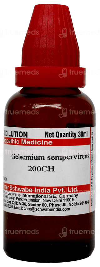 Dr Willmar Schwabe Gelsemium Sempervirens 200Ch Dilution 30Ml
